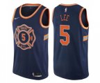 New York Knicks #5 Courtney Lee Swingman Navy Blue NBA Jersey - City Edition