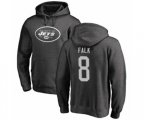 New York Jets #8 Luke Falk Ash One Color Pullover Hoodie
