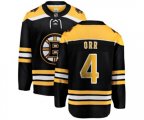 Boston Bruins #4 Bobby Orr Authentic Black Home Fanatics Branded Breakaway NHL Jersey