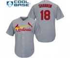 St. Louis Cardinals #18 Mike Shannon Replica Grey Road Cool Base Baseball Jersey