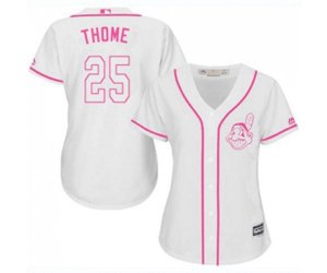 Women\'s Cleveland Indians #25 Jim Thome Replica White Fashion Cool Base Baseball Jersey