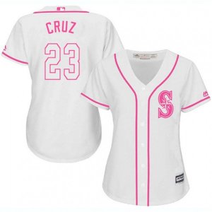 Women\'s Seattle Mariners #23 Nelson Cruz Authentic White Fashion Cool Base MLB Jersey