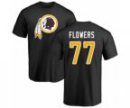 Washington Redskins #77 Ereck Flowers Black Name & Number Logo T-Shirt