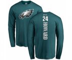 Philadelphia Eagles #24 Jordan Howard Green Backer Long Sleeve T-Shirt
