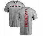 Atlanta Falcons #71 Wes Schweitzer Ash Backer T-Shirt
