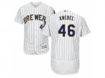 Milwaukee Brewers #46 Corey Knebel White Royal Flexbase Authentic Collection MLB Jersey
