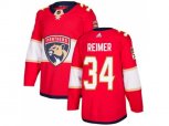 Florida Panthers #34 James Reimer Red Home Authentic Stitched NHL Jersey
