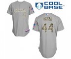 Chicago Cubs #44 Anthony Rizzo Replica Grey USMC Cool Base Baseball Jersey