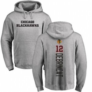 Chicago Blackhawks #12 Alex DeBrincat Ash Backer Pullover Hoodie