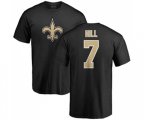 New Orleans Saints #7 Taysom Hill Black Name & Number Logo T-Shirt