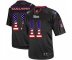 New England Patriots #11 Julian Edelman Elite Black USA Flag Fashion Football Jersey