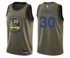 Golden State Warriors #30 Stephen Curry Swingman Green Salute to Service Basketball Jersey