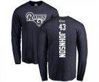 Los Angeles Rams #43 John Johnson Navy Blue Backer Long Sleeve T-Shirt