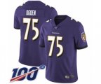 Baltimore Ravens #75 Jonathan Ogden Purple Team Color Vapor Untouchable Limited Player 100th Season Football Jersey