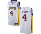 Los Angeles Lakers #4 Byron Scott Authentic White Basketball Jersey - Association Edition