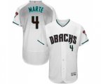 Arizona Diamondbacks #4 Ketel Marte White Teal Alternate Authentic Collection Flex Base Baseball Jersey