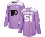 Adidas Philadelphia Flyers #51 Cole Bardreau Authentic Purple Fights Cancer Practice NHL Jersey