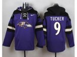 Baltimore Ravens #9 Justin Tucker Purple Player Pullover Hoodie