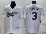 Los Angeles Dodgers #3 Chris Taylor White Gold Championship Stitched MLB Cool Base Nike Jersey