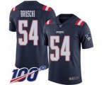 New England Patriots #54 Tedy Bruschi Limited Navy Blue Rush Vapor Untouchable 100th Season Football Jersey