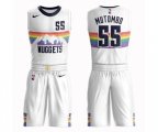 Denver Nuggets #55 Dikembe Mutombo Authentic White Basketball Suit Jersey - City Edition