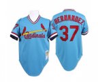 St. Louis Cardinals #37 Keith Hernandez Authentic Blue Throwback Baseball Jersey