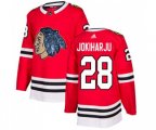 Chicago Blackhawks #28 Henri Jokiharju Authentic Red Fashion Gold NHL Jersey