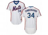 New York Mets #34 Noah Syndergaard White Royal Flexbase Authentic Collection MLB Jersey