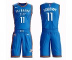Oklahoma City Thunder #11 Detlef Schrempf Swingman Royal Blue Basketball Suit Jersey - Icon Edition