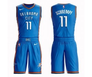 Oklahoma City Thunder #11 Detlef Schrempf Swingman Royal Blue Basketball Suit Jersey - Icon Edition