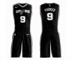 San Antonio Spurs #9 Tony Parker Swingman Black Basketball Suit Jersey - Icon Edition