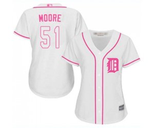Women\'s Detroit Tigers #51 Matt Moore Authentic White Fashion Cool Base Baseball Jersey