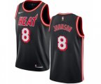 Miami Heat #8 Tyler Johnson Authentic Black Black Fashion Hardwood Classics Basketball Jersey