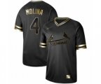 St. Louis Cardinals #4 Yadier Molina Authentic Black Gold Fashion Baseball Jersey