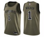 San Antonio Spurs #1 Lonnie Walker Swingman Green Salute to Service NBA Jersey