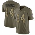 Tampa Bay Buccaneers #14 Ryan Fitzpatrick Limited Olive Camo 2017 Salute to Service NFL Jersey
