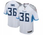 Tennessee Titans #36 LeShaun Sims Game White Football Jersey