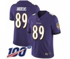 Baltimore Ravens #89 Mark Andrews Purple Team Color Vapor Untouchable Limited Player 100th Season Football Jersey