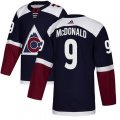 Colorado Avalanche #9 Lanny McDonald Authentic Navy Blue Alternate NHL Jersey