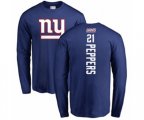 New York Giants #21 Jabrill Peppers Royal Blue Backer Long Sleeve T-Shirt