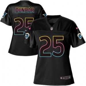 Women Los Angeles Rams #25 Lance Dunbar Game Black Fashion NFL Jersey