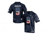 2016 US Flag Fashion Under Armour Men's Notre Dame Fighting Irish Kyle Rudolph 9 College Football Jersey - Navy Blue