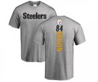 Pittsburgh Steelers #84 Antonio Brown Ash Backer T-Shirt
