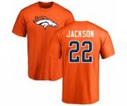Denver Broncos #22 Kareem Jackson Orange Name & Number Logo T-Shirt