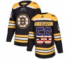 Adidas Boston Bruins #56 Axel Andersson Authentic Black USA Flag Fashion NHL Jersey