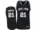San Antonio Spurs #21 Tim Duncan Swingman Black Crazy Light Basketball Jersey