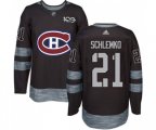 Montreal Canadiens #21 David Schlemko Authentic Black 1917-2017 100th Anniversary NHL Jersey