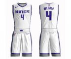 Sacramento Kings #4 Chris Webber Swingman White Basketball Suit Jersey - Association Edition