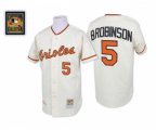 Baltimore Orioles #5 Brooks Robinson Authentic Cream Throwback Baseball Jersey