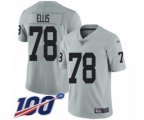 Oakland Raiders #78 Justin Ellis Limited Silver Inverted Legend 100th Season Football Jersey